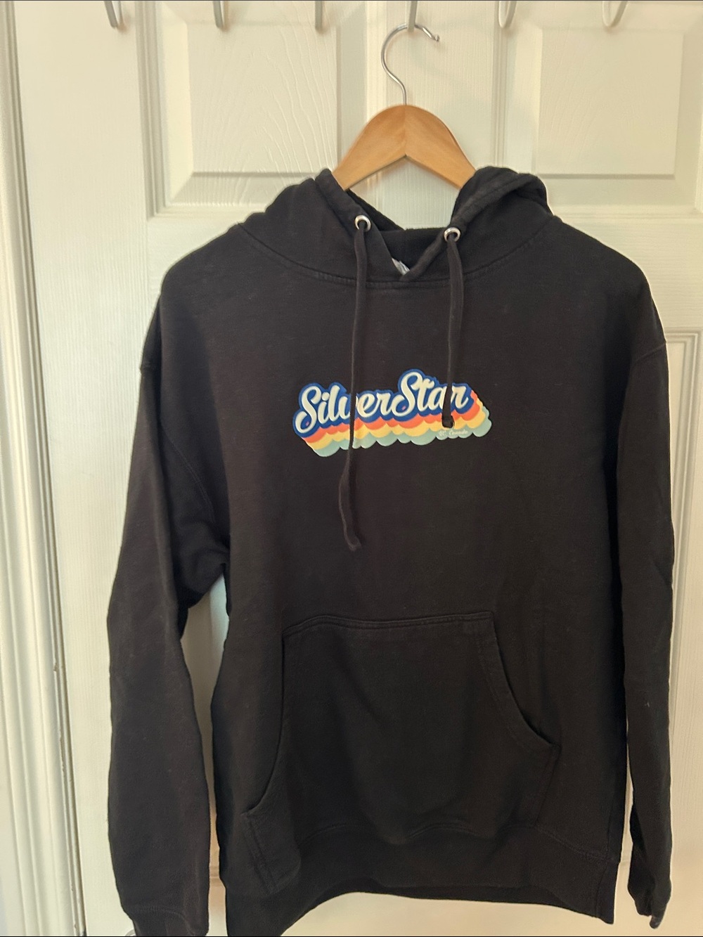 Black Hoodie - Silver Star Pullover